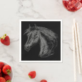 Serviette En Papier Cheval : Noir (En situation)