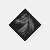 Serviette En Papier Cheval : Noir (Coin)