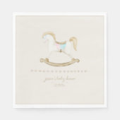 Serviette En Papier Cheval Rocher bleu rose Baby shower neutre pour le (Devant)
