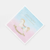 Serviette En Papier Cheval Rocher bleu rose Baby shower neutre pour le (Coin)