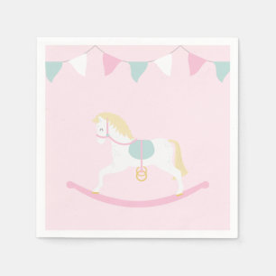 Serviette En Papier Cheval Rosé