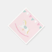Serviette En Papier Cheval Rosé (Coin)