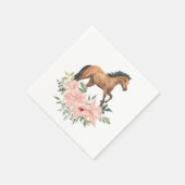 Serviette En Papier Cheval rose Floral fête d'anniversaire (Coin)