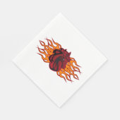 Serviette En Papier Cheval rouge fière avec flammes (Coin)