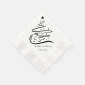 Serviette En Papier Cheval sapin noir blancEquestre (Coin)