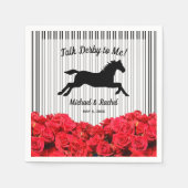 Serviette En Papier Cheval Silhouette Red Roses Derby Party (Devant)