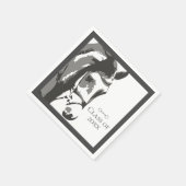 Serviette En Papier Cheval Sketch, Snaffle Bit Grey Graduation Classe  (Coin)