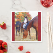 Serviette En Papier Cheval standard déjeuner Napkin (En situation)