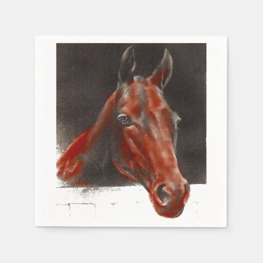 Serviette En Papier cheval sympathique (Devant)