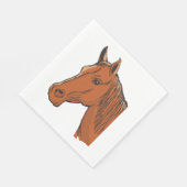 Serviette En Papier Cheval Tête Brown Animal de ferme (Coin)
