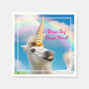 Serviette En Papier Cheval Unicorn Et Arc En Ciel