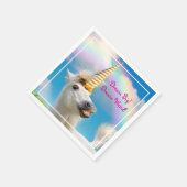 Serviette En Papier Cheval Unicorn Et Arc En Ciel (Coin)