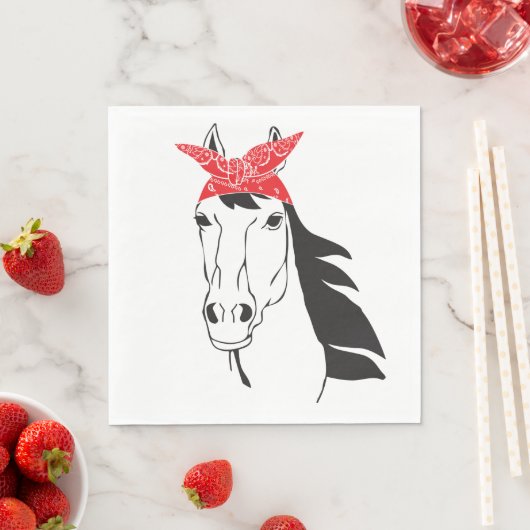 Serviette En Papier Cheval Western Rustic Cowboy Mariage équestre (En situation)