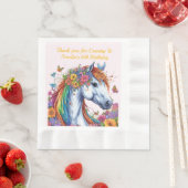 Serviette En Papier Cheval Whimsical Rainbow Floral Equestriday (En situation)