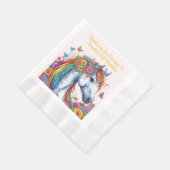Serviette En Papier Cheval Whimsical Rainbow Floral Equestriday (Coin)