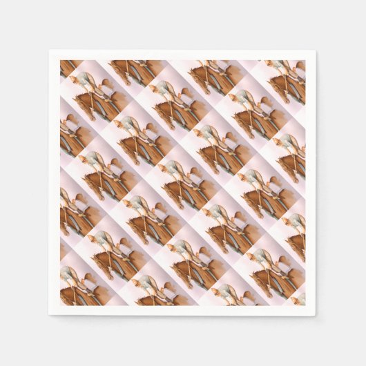 Serviette En Papier ChevalCourse et Jockey (Devant)