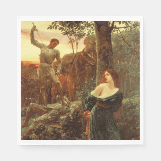 Serviette En Papier Chevalerie (par Frank Dicksee) (Devant)