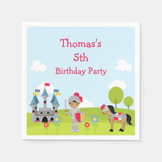 Serviette En Papier Chevalier afro-américain 'Je suis allé à' (Devant)