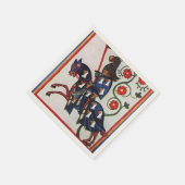 Serviette En Papier CHEVALIER BLEU SUR HORSEBACK Miniature médiévale (Coin)