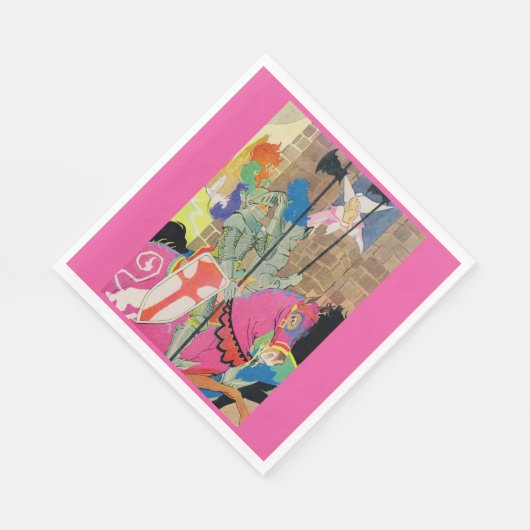 Serviette En Papier chevalier médiéval à cheval (Coin)