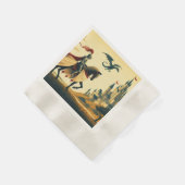 Serviette En Papier Chevalier médiéval/dragon/château fantastique (Coin)