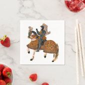 Serviette En Papier Chevalier médiéval en Armor à cheval (En situation)