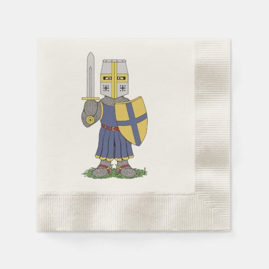 Serviette En Papier Chevalier médiéval mignon (Devant)