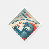 Serviette En Papier Chevalier sans peur et papier dragon Napkin (Coin)