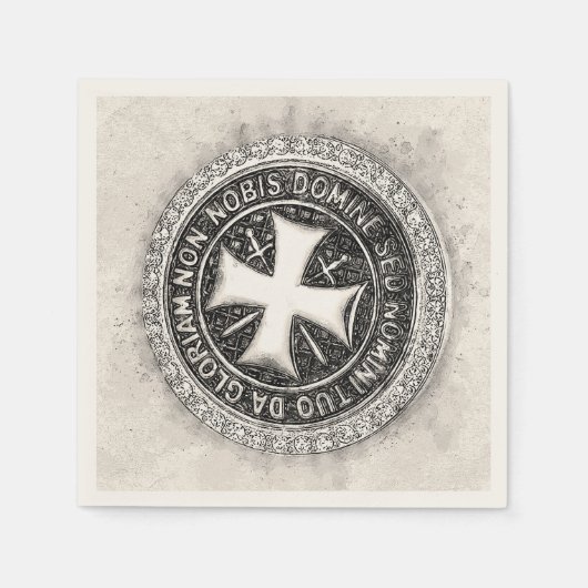 Serviette En Papier Chevalier Température Croix médiévale Sceau person (Devant)