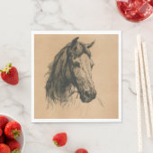 Serviette En Papier Cheval's Head (par Heywood Hardy) (En situation)