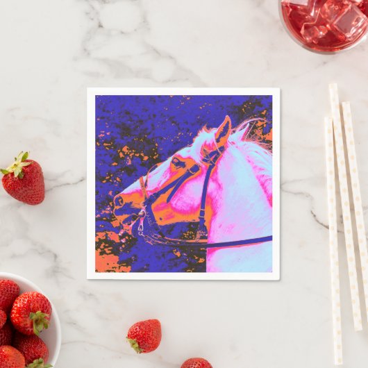 SERVIETTE EN PAPIER CHEVAUX (En situation)