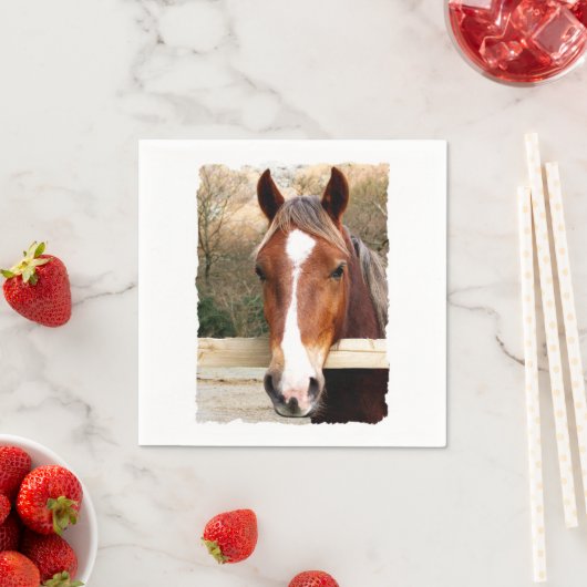 SERVIETTE EN PAPIER CHEVAUX (En situation)