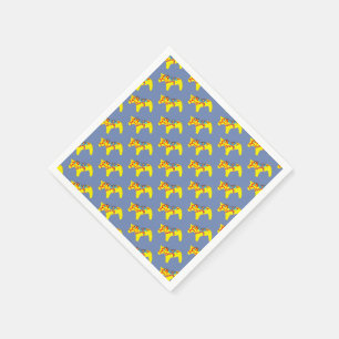 Serviette En Papier Chevaux bleus et jaunes de Dala