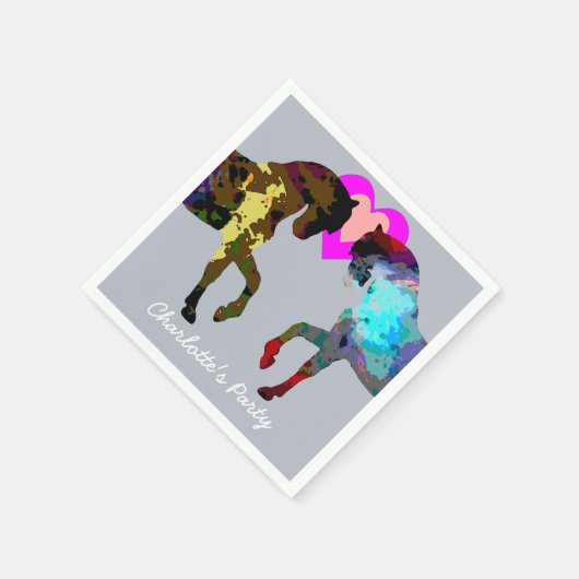 Serviette En Papier Chevaux Bleus Papier Personnalisé serviettes (Coin)