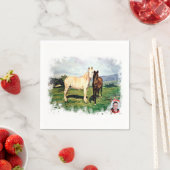 Serviette En Papier Chevaux/Cabalos/Horses (En situation)