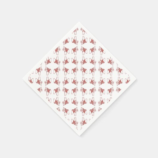 Serviette En Papier Chevaux Dala Rouges (Coin)