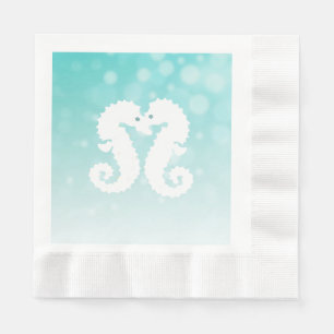 Serviette En Papier Chevaux de Bokeh turquoises Kisser Mariages servie