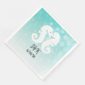 Serviette En Papier Chevaux de Bokeh turquoises Kisser Mariages servie (Coin)