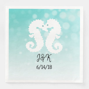 Serviette En Papier Chevaux de Bokeh turquoises Kisser Mariages servie