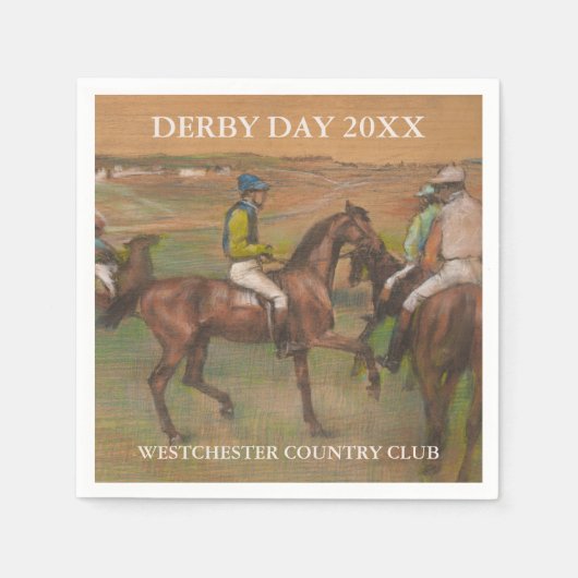 Serviette En Papier Chevaux de course Derby | Edgar Degas personnalisé (Devant)
