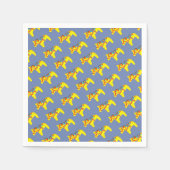 Serviette En Papier Chevaux de Dala bleu et jaune (Devant)