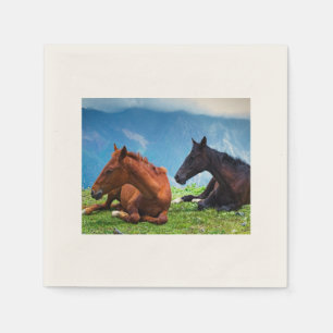 Serviette En Papier Chevaux de Moody Mountain : Un voyage d'art raffin