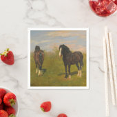 Serviette En Papier Chevaux de pâturage (par Rosa Bonheur) (En situation)