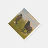 Serviette En Papier Chevaux de pâturage (par Rosa Bonheur) (Coin)