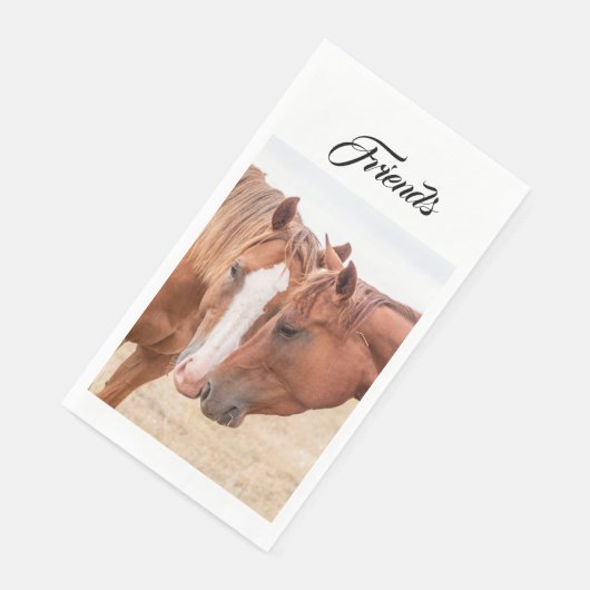 Serviette En Papier Chevaux étourdissant dans un pâturage (Coin)
