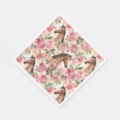 Serviette En Papier Chevaux Jolies Roses Roses Roses Florales Annivers (Coin)