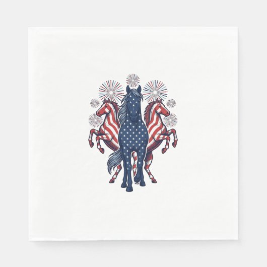 Serviette En Papier Chevaux patriotiques Conception vectorielle de feu (Devant)
