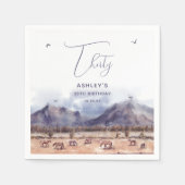 Serviette En Papier Chevaux Paysage Jalon Anniversaire Papier Napkin (Devant)