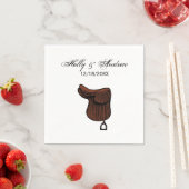 Serviette En Papier Chevaux - Preppy Equestrio couleur de selle (En situation)