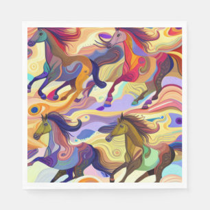 Serviette En Papier Chevaux sauvages